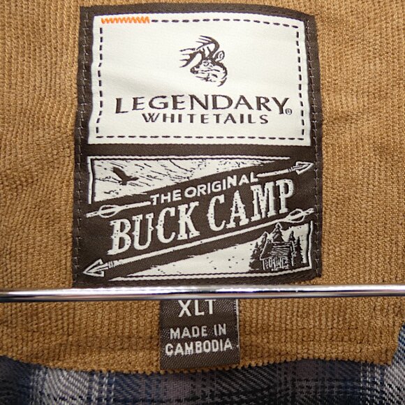Legendary Whitetails Buck Camp Flannel Shirt XLT Blue Plaid Rugged Workwear - Picture 6 of 10